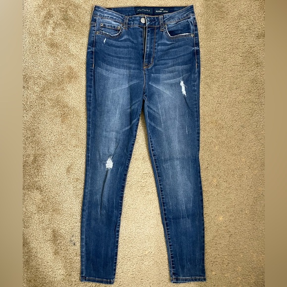 Aeropostale Women's Distressed Blue Skinny Jeans (The Norma Jean) - Picture 1 of 4